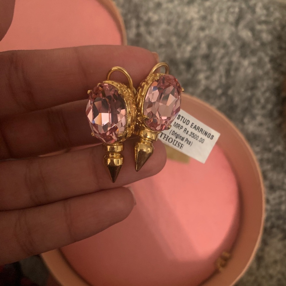 Outhouse Jewlery Earrings (Gold/Pink)
